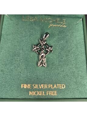 Silver Plated Cross Necklace (No Chain)